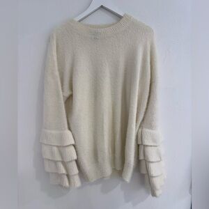 Forever 21 Cream Layered Sleeve Sweater